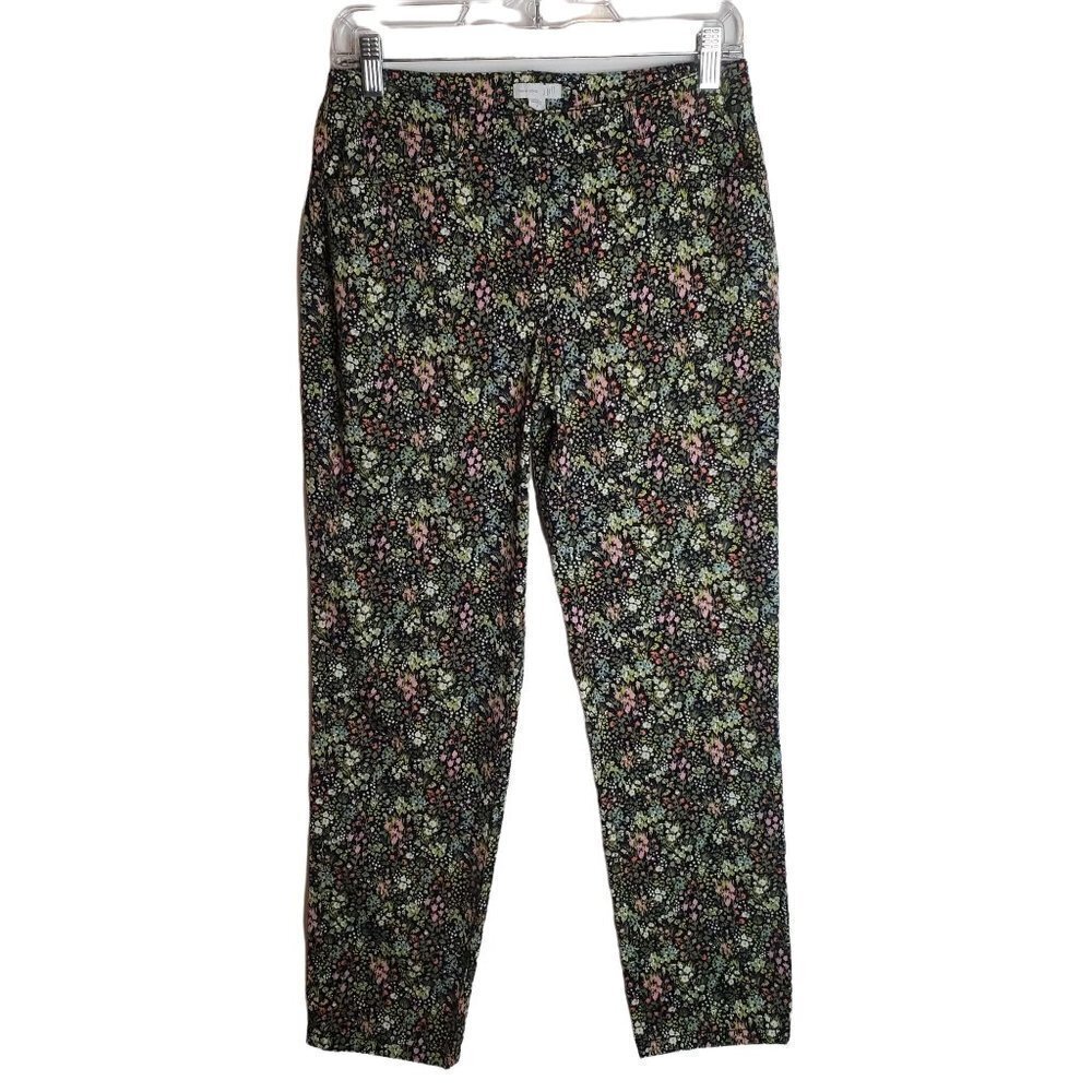 J. Jill 2 Live In Chino Ankle Pants Ditzy floral Tapered leg stretch